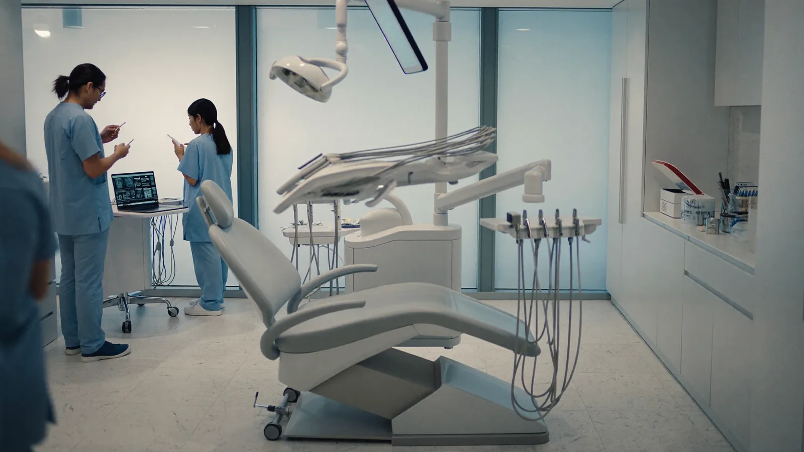 A clinician documenting a completed sterilisation cycle